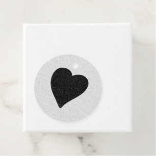 Liebes Herz Schwarz Glitter Valentinstag Gefallen- Geschenkanhänger