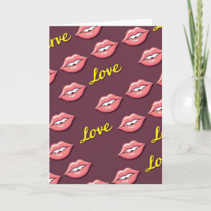 Liebes-Lippen-Muster Süße Karte