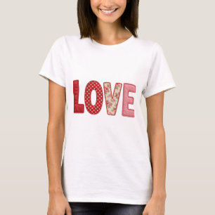 Liebes-Patchwork-Quilt-PNG-Textil-Nähdesign T-Shirt