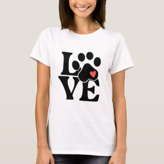 Liebes-Pfotenabdruck-Geschenk für Haustierliebhabe T-Shirt