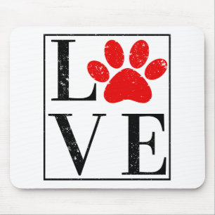 LIEBES PFOTENABDRUCK HUNDEBESITZER HAUSTIERLIEBHAB MOUSEPAD