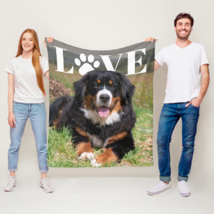 Liebes-Pfotenabdruck PhotoPop Fleecedecke