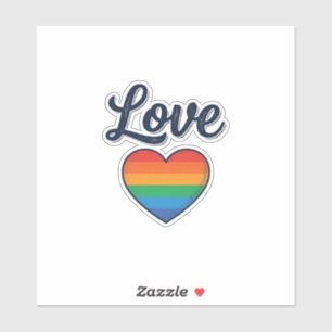 Liebes Regenbogen Herz Stolz Vektor-Shirt-Design_1 Aufkleber