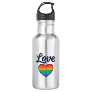 Liebes Regenbogen Herz Stolz Vektor-Shirt-Design_1 Edelstahlflasche