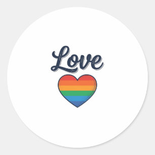 Liebes Regenbogen Herz Stolz Vektor-Shirt-Design_1 Runder Aufkleber