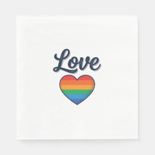 Liebes Regenbogen Herz Stolz Vektor-Shirt-Design_1 Serviette