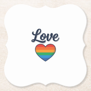 Liebes Regenbogen Herz Stolz Vektor-Shirt-Design_1 Untersetzer