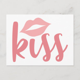 Liebes-Rot-Lippenstift-Kuss-Hochzeit-Jubiläum Postkarte