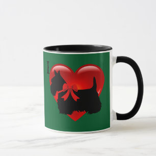 Liebes-/rotes Herz Scottish Terrier, Kelly/Irisch Tasse