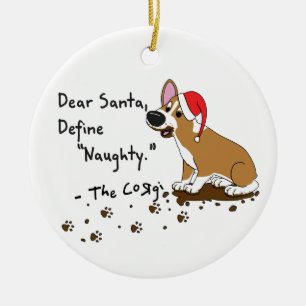 Liebes Sanktpembroke-Walisercorgi-Weihnachten Keramikornament