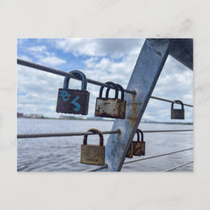 Liebes-Schloss-Geländer Postkarte