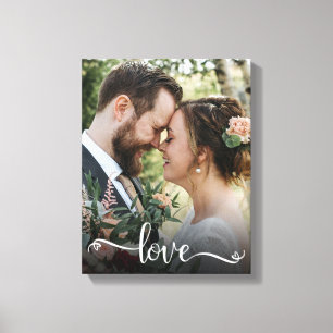 Liebes-Schriftzug-Hochzeitsfoto-Leinwanddruck Leinwanddruck