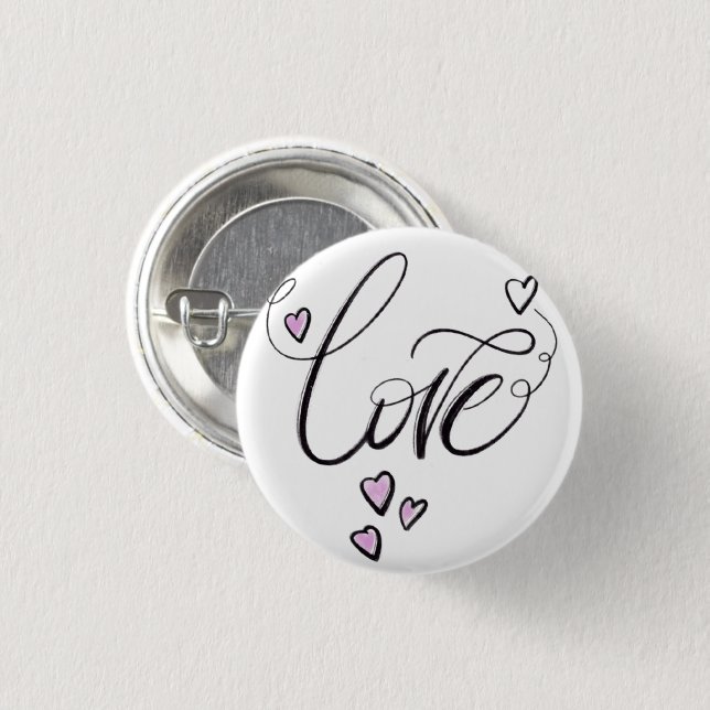 Liebes-Skript-Button Pin | Chic-minimalistisches H Button (Vorne & Hinten)