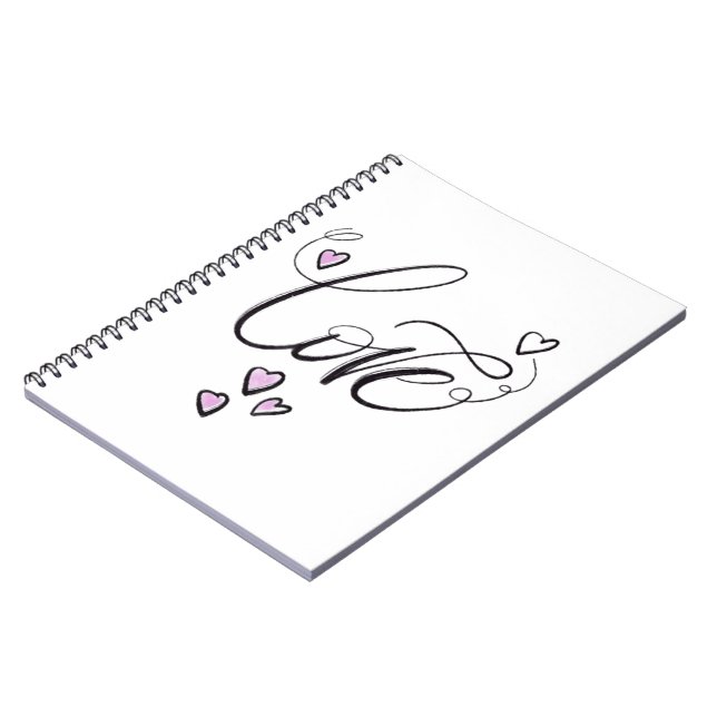 Liebes-Skript-Journal | Minimalistisches Herz-Spir Notizblock (Linke Seite)