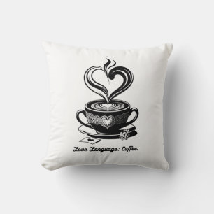 Liebes-Sprache Kaffeetasse Minimalistischer Vale Kissen
