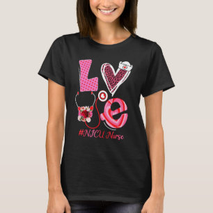 Liebes Stethoskop Herz NICU Krankenschwester Leopa T-Shirt