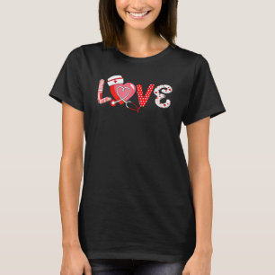 Liebes Stethoskop Krankenschwester Leben Valentins T-Shirt