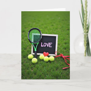 Liebes-Tennis-Szene-Karte Karte
