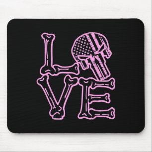 Liebes Totenkopf Valentins Grafik Für Paare Mousepad