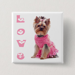 Liebes Yorkshire Terrier Welpen-Hund Pin / Button