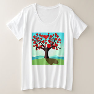 Liebesbaum - Valentine's Day Große Größe T-Shirt