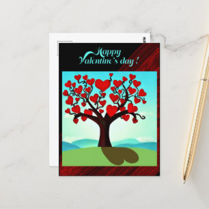 Liebesbaum - Valentinstag Postkarte