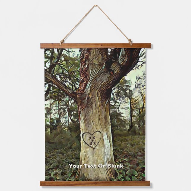 Liebesbaum Wandteppich Mit Holzrahmen (Vorderseite)