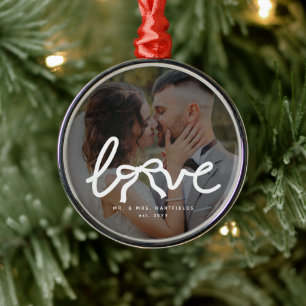 Liebesbogen Herr und Frau Benutzerdefinierte Paare Ornament Aus Metall