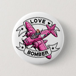 Liebesbomber-Pilotin Pink Button