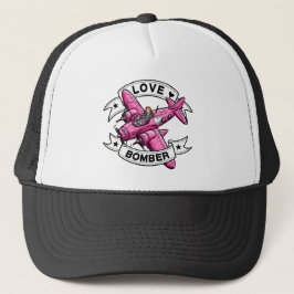 Liebesbomber-Pilotin Pink Truckerkappe