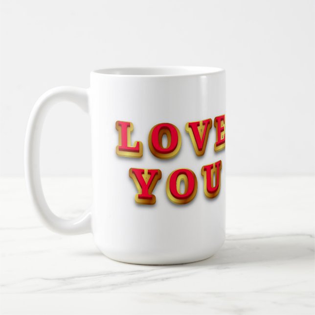Liebesbotschaft mit goldenem Text Kaffeetasse (Links)