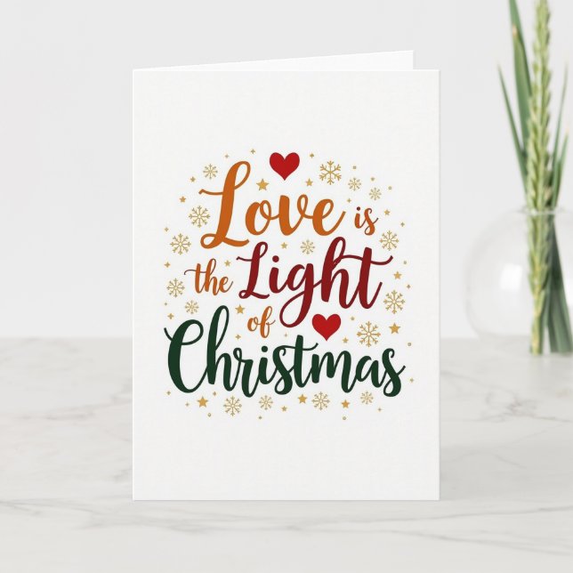 Liebesbotschaft Weihnachtskarte Karte (Vorderseite)