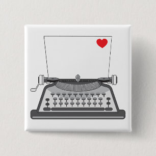 Liebesbrief auf alter Schreibmaschine Button