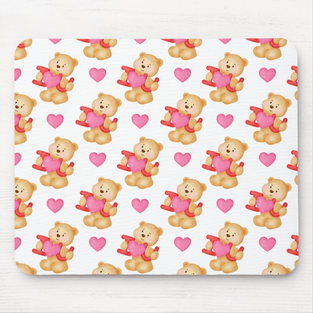 Liebesbrief-Teddybär Mousepad (Vorne)