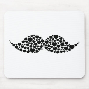 Liebeschnurrbartherzen Mousepad