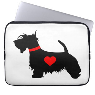 LiebeScottiehund mit Herzneopren-Laptophülse Laptopschutzhülle