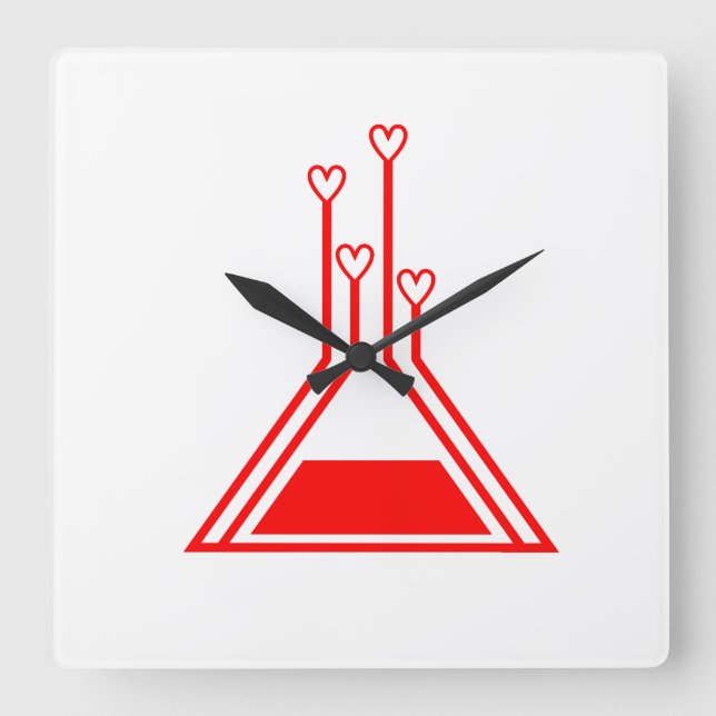 Liebeselixier Quadratische Wanduhr (Vorderseite)