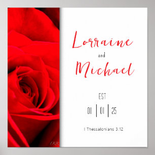 Liebeserklärung Rote Rosen Quadrat Poster
