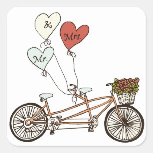 Liebesfahrrad Herr und Frau Aufkleber