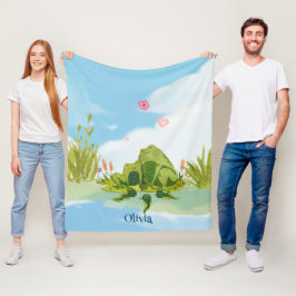 Liebesfroschfamilie Fleecedecke