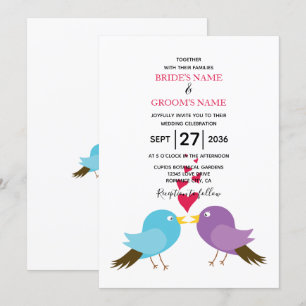 Liebesgeburten & Herz Einladungen für Hochzeiten