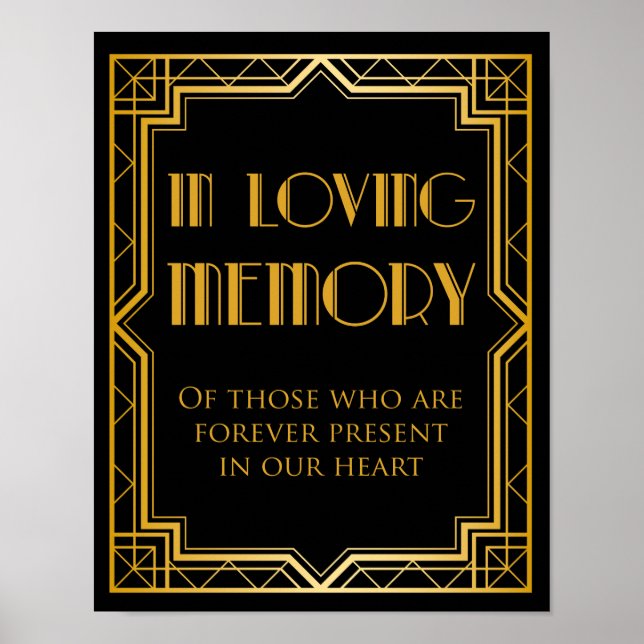 Liebesgedächtniszeichen | Gatsby Art Deco Poster (Vorne)