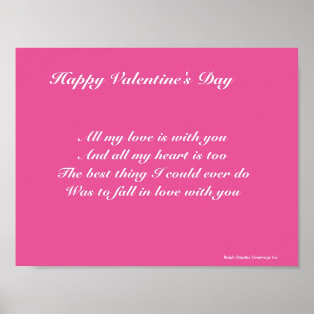 Liebesgedicht Poster (Vorne)