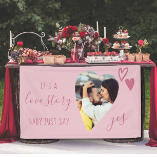 Liebesgeschichte Herz Foto Sag Ja Heiratsantrag Banner