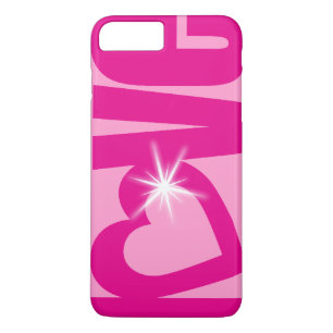 Liebesglanz rosa typografisches Herzetui Case-Mate iPhone Hülle