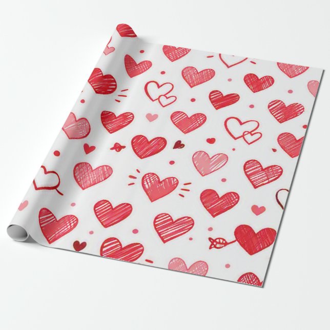 Liebesherz Geschenkpapier (Ungerollt)