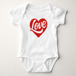 Liebesherz-Logo – rotes romantisches Symbol Baby Strampler