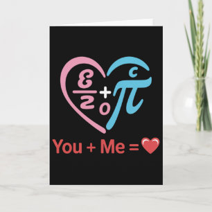Liebesherz-Math-Gleichung Du + Ich Valentins-Desig Karte