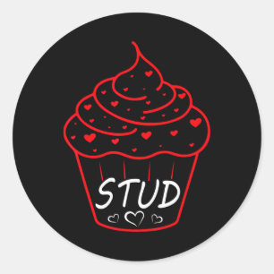 Liebesherz Stecker Muffin Cupcake Valentinstag Runder Aufkleber