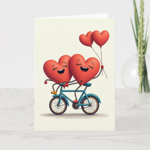Liebesherzen Fahrrad-Karte Karte